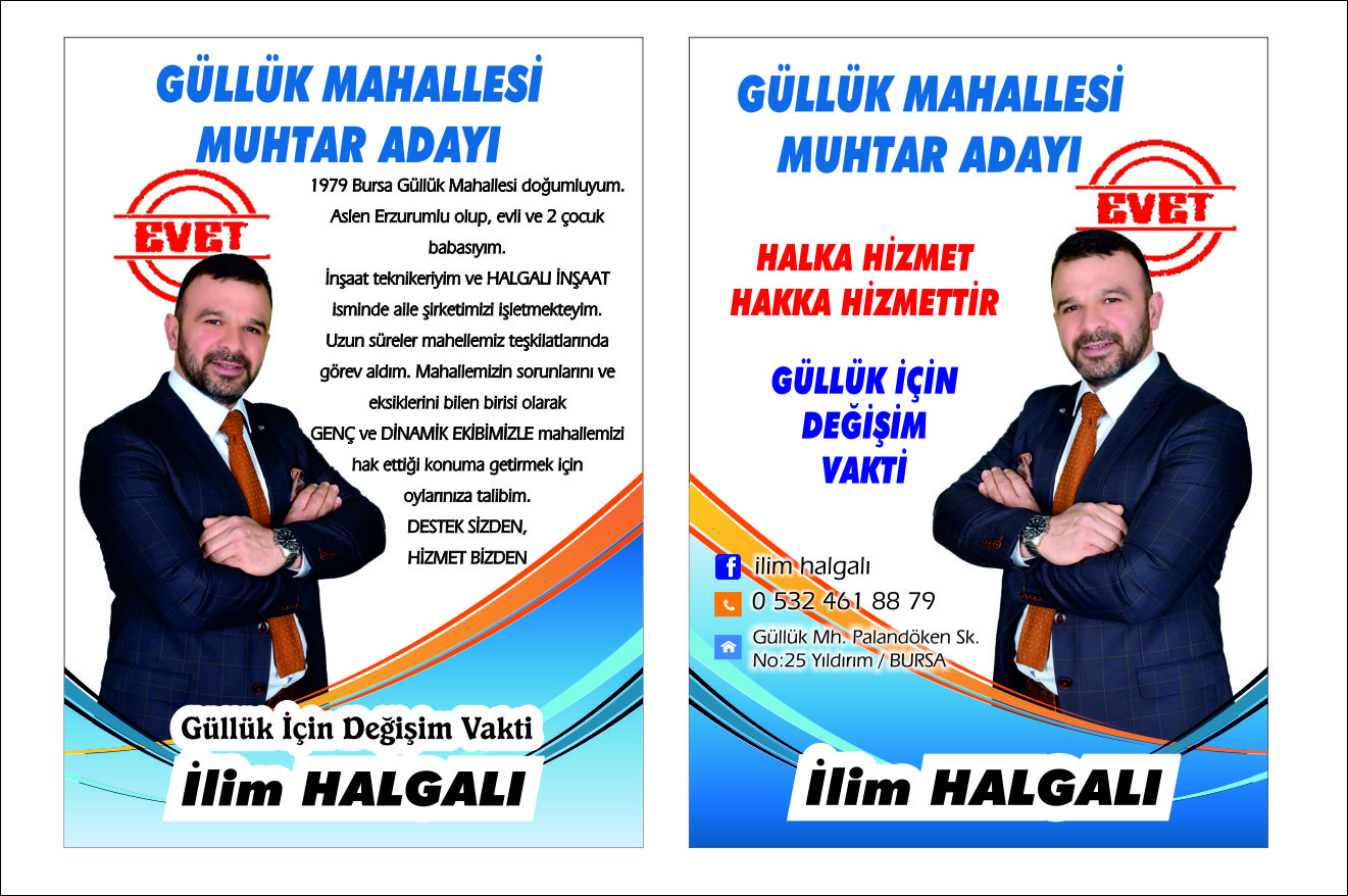 muhtar adayı broşürü