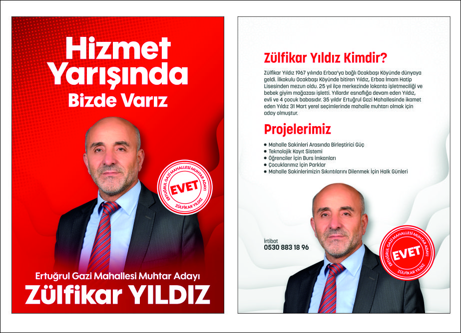 muhtar adayı broşürü